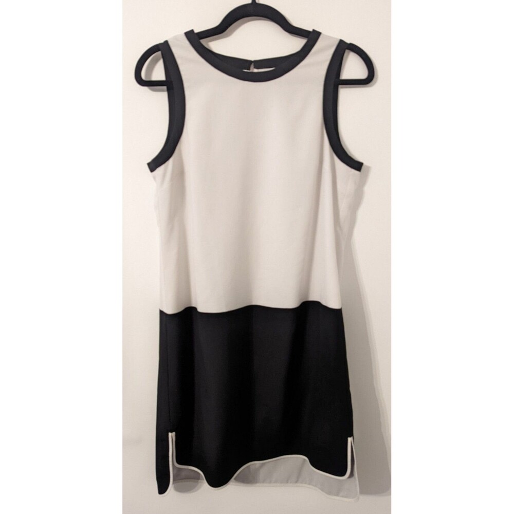 CeCe By Cynthia Steffe Size 8 Black And White Shift Dress Sleeveless